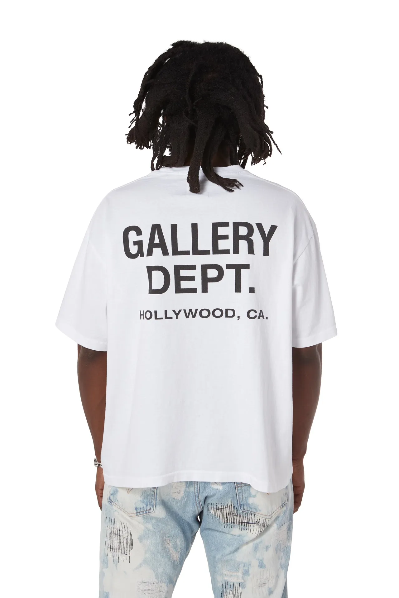 GALLERY DEPT. SOUVENIR TEE English LOGO commemorative basic short-sleeved white S-XL original consistent cotton and linen cylindrical fabric high poundage 230g fabric accessories matching correct version